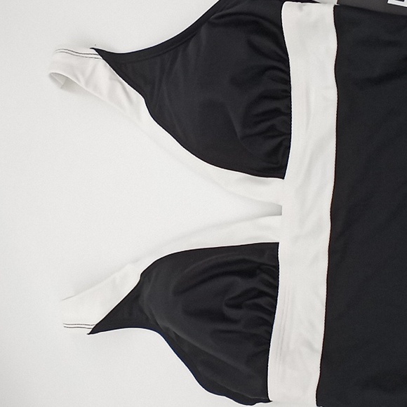 DKNY Plunging Colorblocked One-Piece Swimsuit Black White 8 - Picture 3 of 14